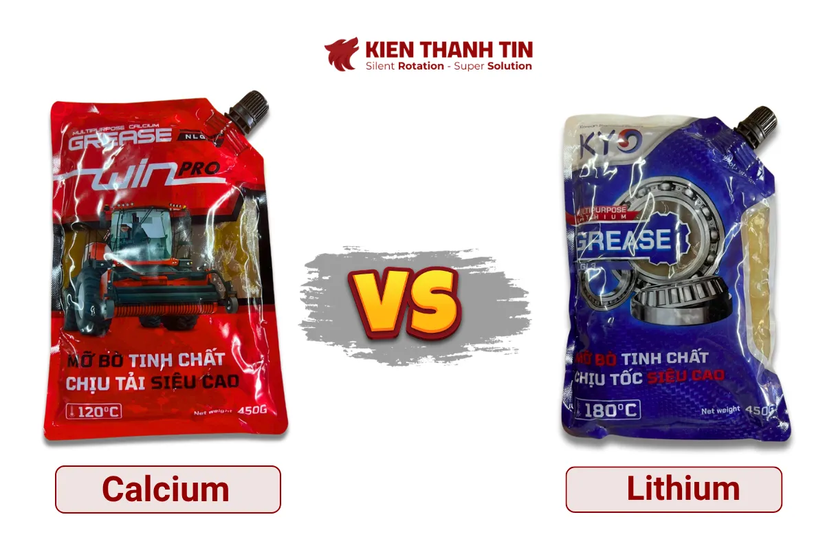 2 gốc bôi trơn vòng bi thường gặp: Calcium và Lithium 